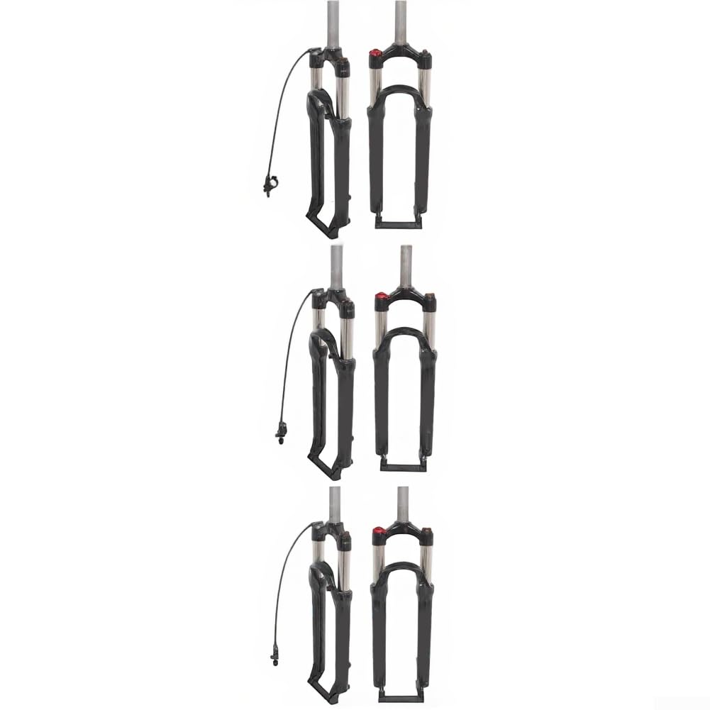 Horquilla delantera hidráulica para bicicleta de montaña con corona de aleación de aluminio y tubo de dirección para una transferencia de potencia eficiente y estabilidad (26 pulgadas