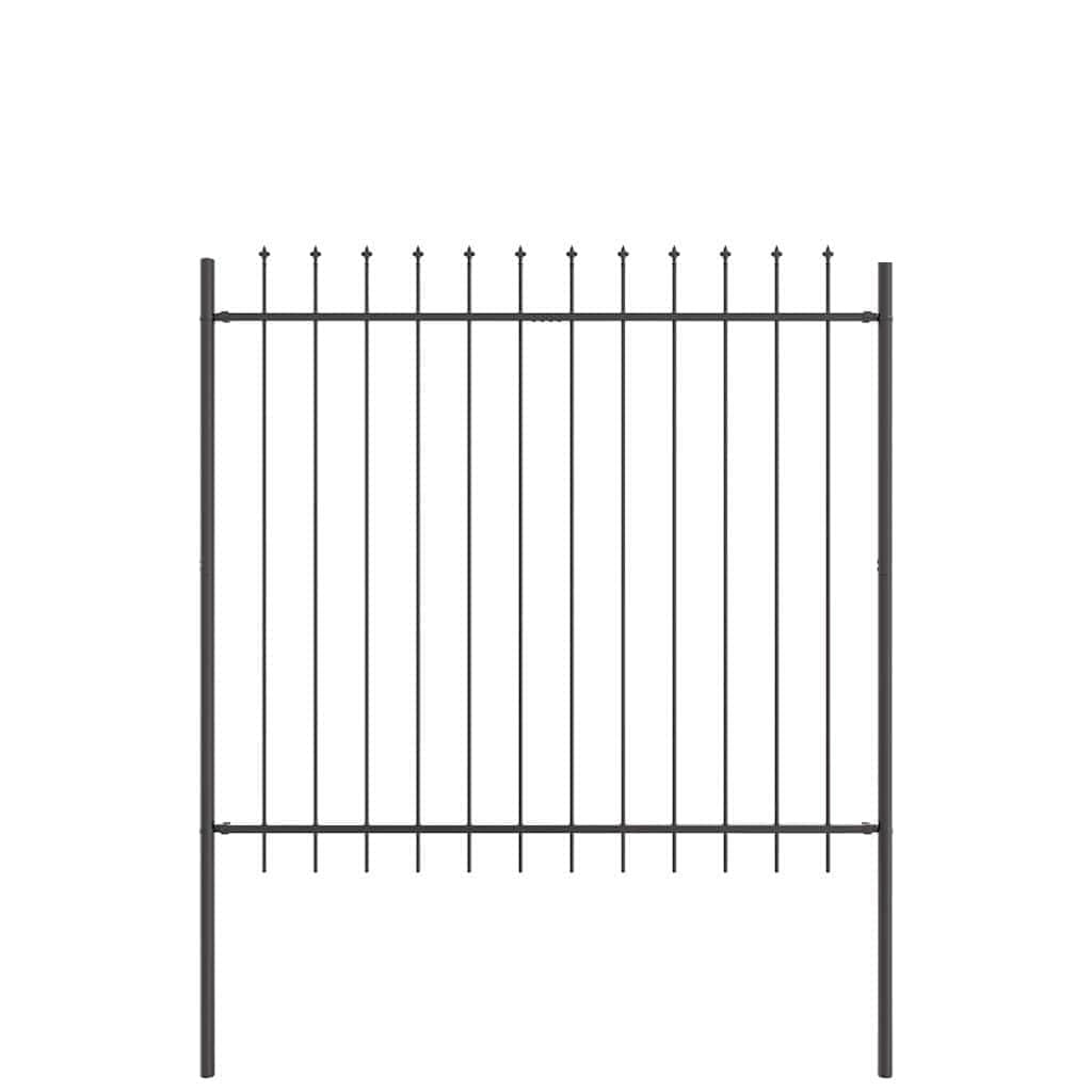 Recinzione da giardino, 7 pezzi, in metallo verniciato a polvere, 11,9 x 2 m, grigio | Robusta frangivista in acciaio per terrazza e giardino, resistente alle intemperie e modularmente espandibile con 7 elementi.