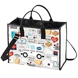 WZMPA Mail Carrier Tote Bag Postal Worker Gift Deliveryman Reusable Grocery Bag Courier Merchandise (Happy mail-TB)
