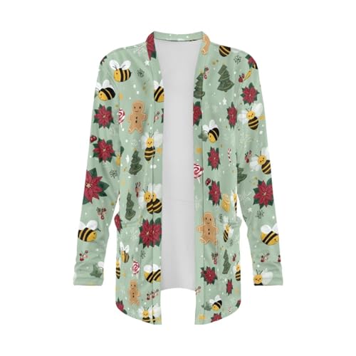Image of Women's Open Front Cardigan Long Sleeve Loose Sweater Lightweight Soft Cardigan Jackets