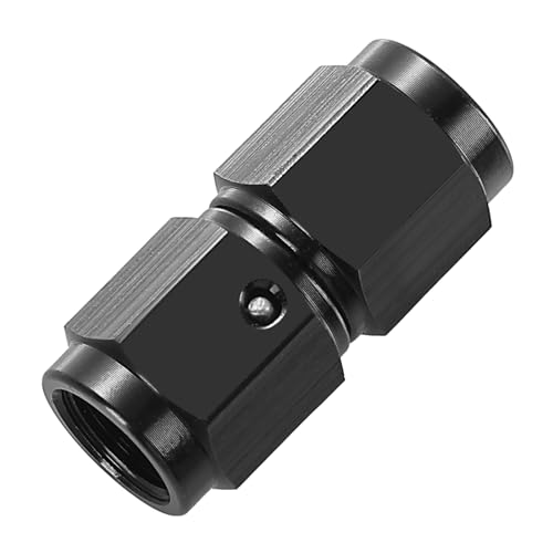 EVIL ENERGY 3AN Female to 3AN Female Straight Swivel Coupler Union Fitting Adapter Aluminum Black