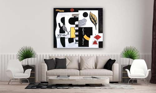 Impression sur toile d'art abstrait moderne poster mural feuilles 30x36cm - 2