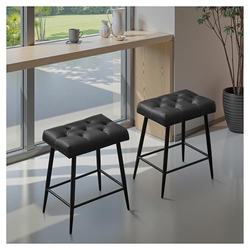 STOOLINK Barhocker 2er Set Barstuhl mit Mikrofaser-Leder, Retro...