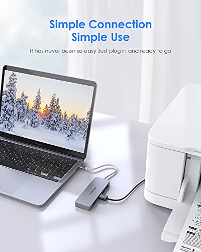 Lention Usb C Hub With 3 Usb 3.0 & Sd/Micro Sd Card Reader Compatible 2022-2016 Macbook Pro, New Mac Air/Ipad Pro/Surface, More, Stable Driver Certified Type C Adapter (Cb-C15, Space Gray) #TOP6