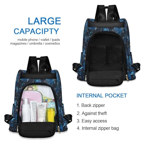 Image of ALAZA Blue Butterflies Backpack Purse for Women Anti Theft Fashion Back Pack Shoulder Bag