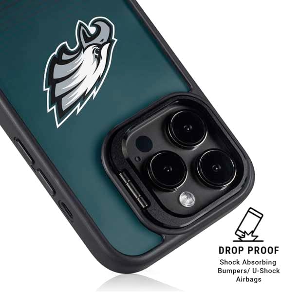 Skinit Kickstand Phone Case Compatible with iPhone 15 Pro Max - Officially Licensed NFL Philadelphia Eagles Breakaway Design