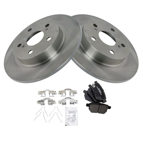 Image of TRQ Rear Brake Pad and Rotor Set Ceramic Compatible with 2011-2016 Scion tC