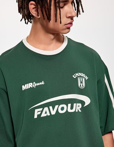 Vamtac Patchwork Racing T Shirt Y2K Vintage Oversized Graphic Tees Contrast Color Stripe Half Sleeve Unisex Streetwear Top3