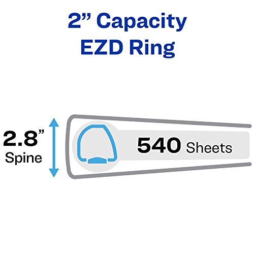 Avery Heavy-Duty View 3 Ring Binder, 2" One Touch Slant Rings, Black Binders, Sturdy (6-Pack of 79692) by Avery - Image 2