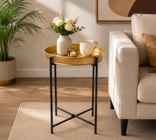 Image of Iron Coffee Tables Modern Design Table for Living Room Side Table Tea Tray Coffee Table Home Decor (Gold)