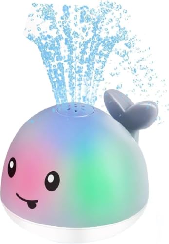 Whale Bath Toy Sprinkler CEJOHD Light Up Bath Toys for Kids Ages Infant Baby Bath Toys 18+ Months Boys Girls Baby  Toddler Bathtub Pool Toys (GREY)