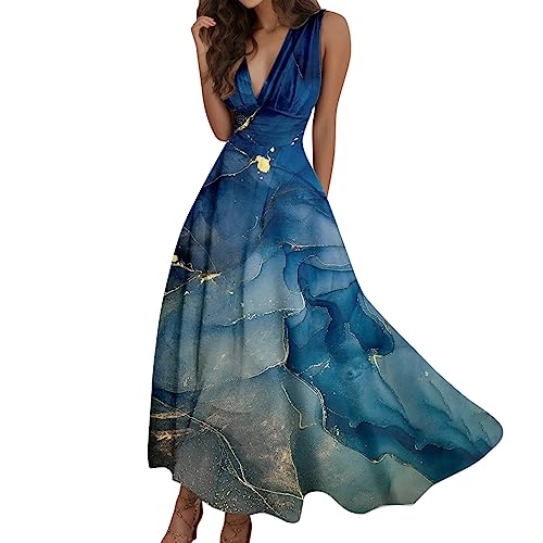 Robe longue d'été haut de gamme au dégradé de couleur ciel exclusif