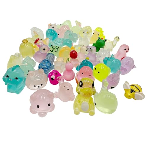KLINNA 50 piezas Varias Mini Figuras Luminosas de Pascua para Decoración de Jardín, Figuras de Animales Pequeños para Decoración de Acuario de Resina, Decoración DIY de Maceta de Flores, Para Regalos