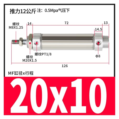 Cilindro mini de acero inoxidable para solucionar averías neumáticas 3