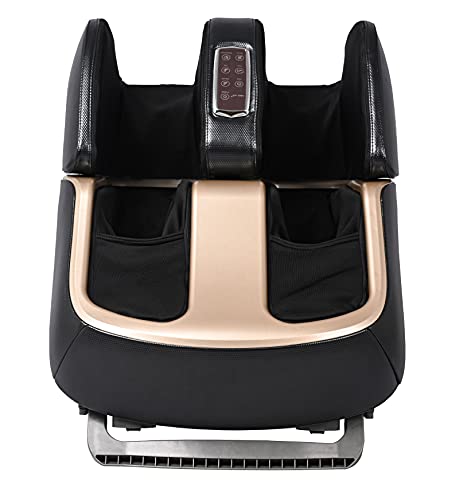 Image of Robotouch Ortholite foot Calf, thigh & knee roller foot massager machine with far infrared heating reduces muscle tension, fatigue, and pain relief, One year Warranty. (Black)