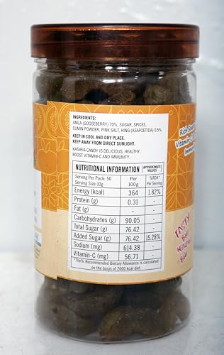 Kataria's Hing Jeera Amla Candy with Vitamin C, Indian Gooseberry Sweet, 500g Jar - Image 2 thumbnail