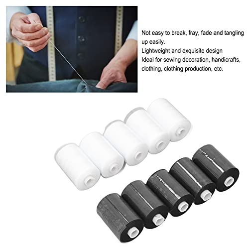 Hilo de coser poliéster negro y blanco 10 piezas miniatura 2