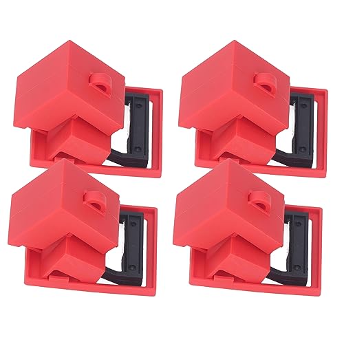 4PCS Circuit Breaker Lockout Device, 480/600V Clamp on Single Pole Breaker Lock Out Device, Universal Breaker Lock Out Tag Out Device Easy to Install