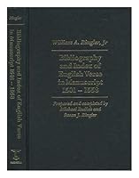 Bibliography and Index of English Verse in Manuscript 1501-1558 0720120993 Book Cover