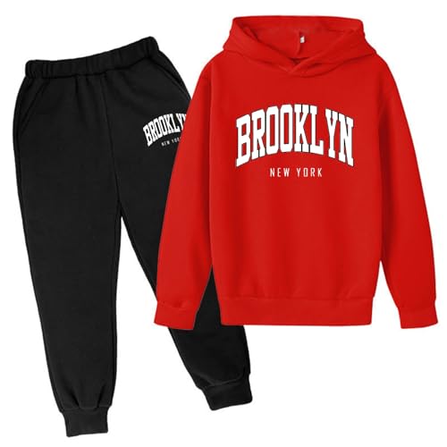 Baggy Sweatsuits for Boys Girls Letter Printed Pullover Hoodies and Sweatpants Fashion Back To School Clothes 3-14Y