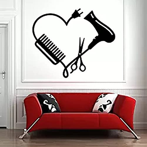 Nsrjdsyt Barbershop Sign Window Decor Hair Salon Wall Window Decal Sticker Hair Stylist Hair Tools Scissors Barber Shop Beauty Salon 85X71cm