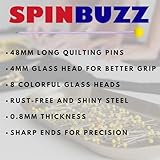 SPINBUZZ 48mm Extra Long Sewing Pins with Glass Heads 50 Pieces - 0.8mm thick Quilting Pins for Dressmaking, Jewellery & Crafts - Image 3