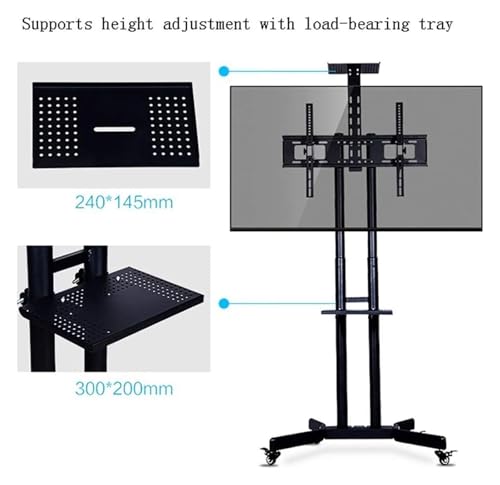 Soporte móvil para TV con ruedas y bandejas dobles miniatura 7