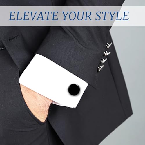 Mancuernillas para hombre, accesorios metálicos premium para camisas formales miniatura 4