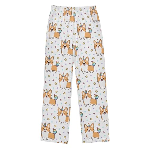 Boys' Pants Corgi Dog Cute Long Bottoms Jogger Pants Elastic Waist Trousers with Pockets S-XL