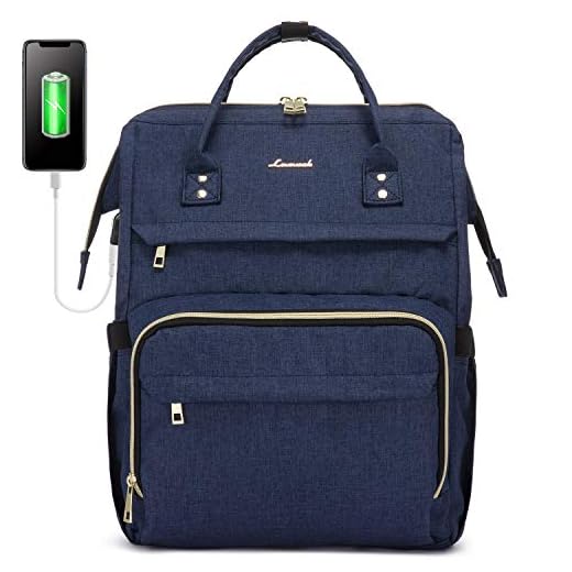 LOVEVOOK Mochila Mujer, Grande Mochila para Ordenador Portátil 17,3 Pulgadas con Puerto de USB, Multifuncional Mochila Portátil Mochila Escola para Negocio Viajes Trabajo Universidad Azul