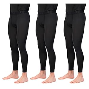 Real Essentials 3 Pack: Men’s Active Compression Pants – Workout Base Layer Tights Running Leggings (Available in Big & Tall)