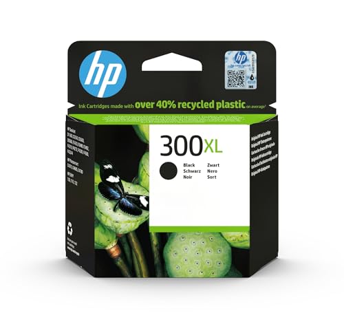 HP 300XL CC641EE, Negro, Cartucho de Tinta de Alta Capacidad Original, compatible con impresoras de inyección de tinta HP DeskJet D2560, D2660, F4280, F4224, F4283; Photosmart Serie C