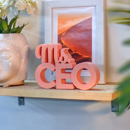 Image of Nukkad Tales MS. CEO Peach Office Decor Showpiece Office Decoration Items for Office Table Gift for Boss (7 x 4.70 inch)
