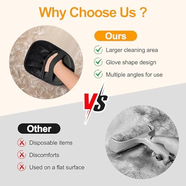 Pet Hair Removal Gloves - Electrostatic Pet Hair Removal Grooming Gloves,Reusable Cat & Dog Hair Remover for Couch, Furniture, Carpet, Curtain, Pet Grooming Mitt (1 PCS)-FnXhKLz8