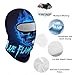 Fashion Breathable Blue Flaming Fire Skull Full Face Mask, Sun Protection Ski Mask, Face Cover for Outdoor Motorcycle Riding Sports