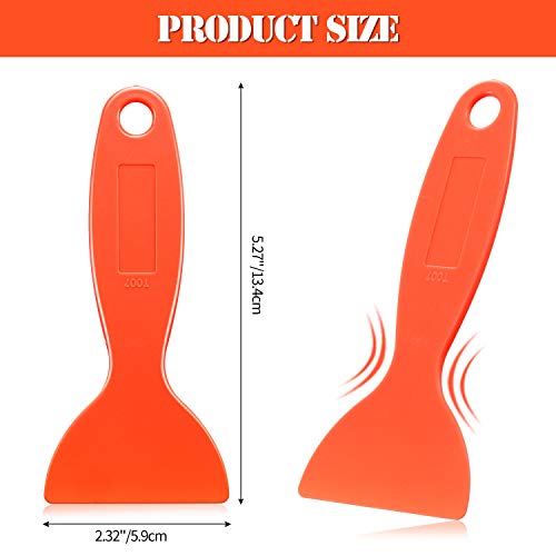 12 Pieces Plastic Spatula Putty Knife Air Bubble Remover Sticker Installation Tool Flexible Paint Scrapers For 3D Printing Resin Removal Vinyl Film Wrap Cleaner (Orange, Green) #TOP5