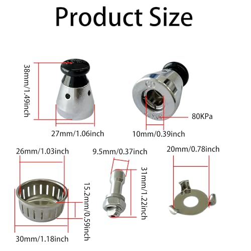 2PCS Válvula de Medidor para Olla a Presión Universal miniatura 2