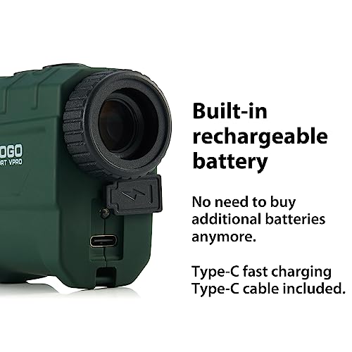 Foto von Gogogo Sport Vpro Laser Entfernungsmesser Jagd 1100M,Jagd Entfernungsmesser 6X Vergrößerung mit Adaptiver roter Hintergrund,Geschwindigkeit wiederaufladbar mit Stativ Loch für Jagd Golf Bogenschießen