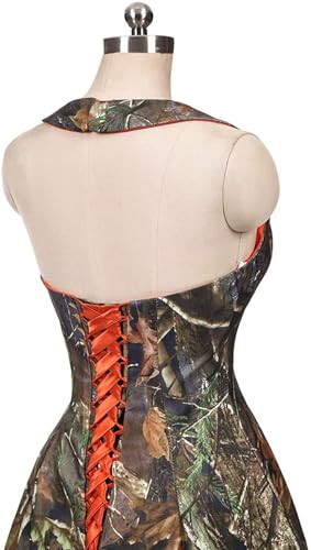 Camo High Low Bridesmaid Dress Halter Cocktail Prom Dress4