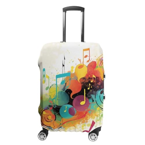 Carry on Luggage Cover Abstract Music Themed Suitcase Covers for Luggages Tsa Approved Travel Luggage Sleeve Protector Elastic Suitcase Protector Anti-Scratch Washable Fits 19-30 Inch Case -L