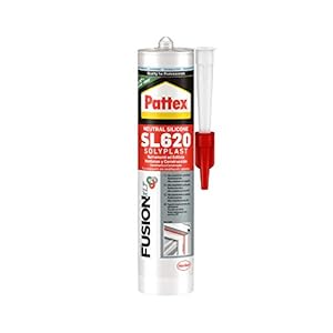 Pattex Sigillante Silicone SL620 Serramenti ed Edilizia, Sigillante Neutro a Basso Modulo, Elastico, Resiste alle Muffe, agli Agenti Atmosferici, ad Acidi e Basi Diluiti, Cartuccia da 300ml