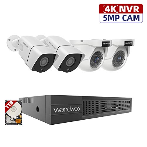 5MP POE Security Camera System, Wandwoo 8 Channel Home Video Cameras Systems