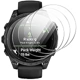 GIOPUEY Pellicola Protettiva per Garmin Tactix 8 AMOLED 47mm, [4 Pezzi] Vetro temperato Schermo Protezione Pellicola [Copertura Completa] [Anti-graffio] - Trasparente