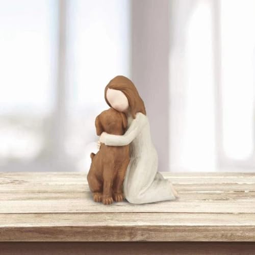 Niejgay Love My Dog Figuren-Statuen, Hundeengel-Freundschafts-Erinnerungsgeschenke, Geformte Handbemalte Figuren für Hundeliebhaber, Schwarz, Einfach zu Verwenden
