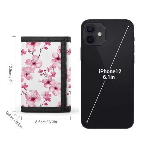 Cherry Flowers Floral Trifold Wallet Slim Credit Card Holder Minimalist Front Pocket Money Clip for Women Men2