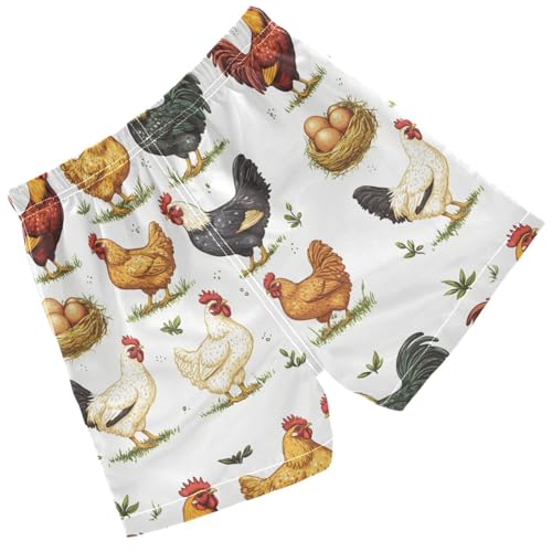 Pigsaly Boys' Swim Board Shorts Domestic Chicken Grass Boy's Swim Trunks Kids Swimwear 3T Multicolor2