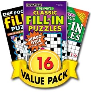 Sponsored Ad - Word Fill-in Puzzle Books for Teens, Adults & Seniors – 16 Pack [Paperback] Penny Press/Dell Magazines