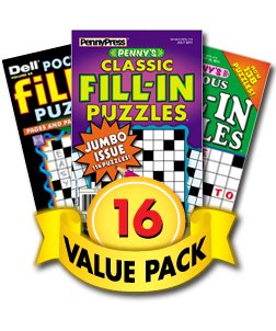 Word Fill-in Puzzle Books for Teens, Adults & Seniors – 16 Pack [Paperback] Penny Press/Dell Magazines