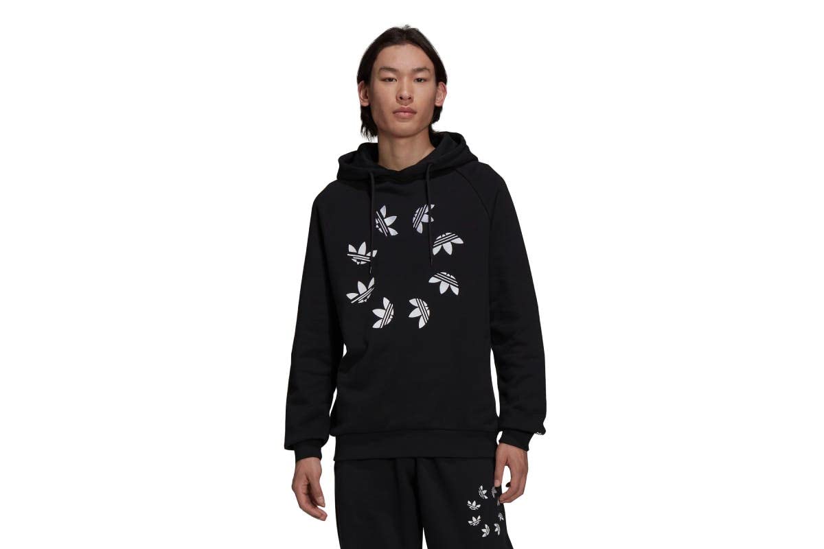 adidas Męska bluza z kapturem welon, czarno-biały, S