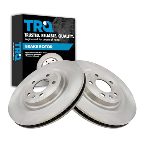 TRQ Front Brake Rotors Set Vented Compatible with 2011-2014 Ford Mustang